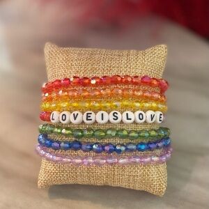 Rainbow Beaded Bracelet Set